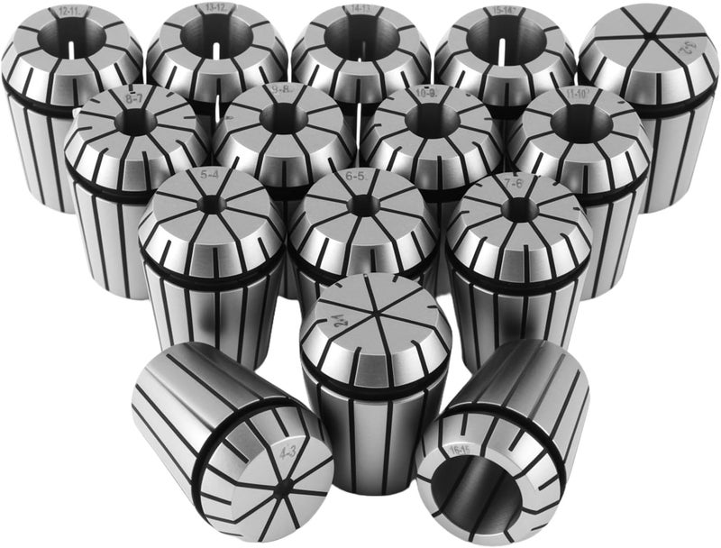 HOZLY 15PCS ER25 Spring Collet, ER25 Spring Collet Set, ER25 Collet Chuck for CNC Engraving Machine & Milling Lathe Tool Size includes:2mm to 16mm - Image 1
